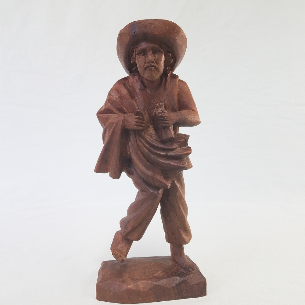 Hand Carved Wooden Man Figurine